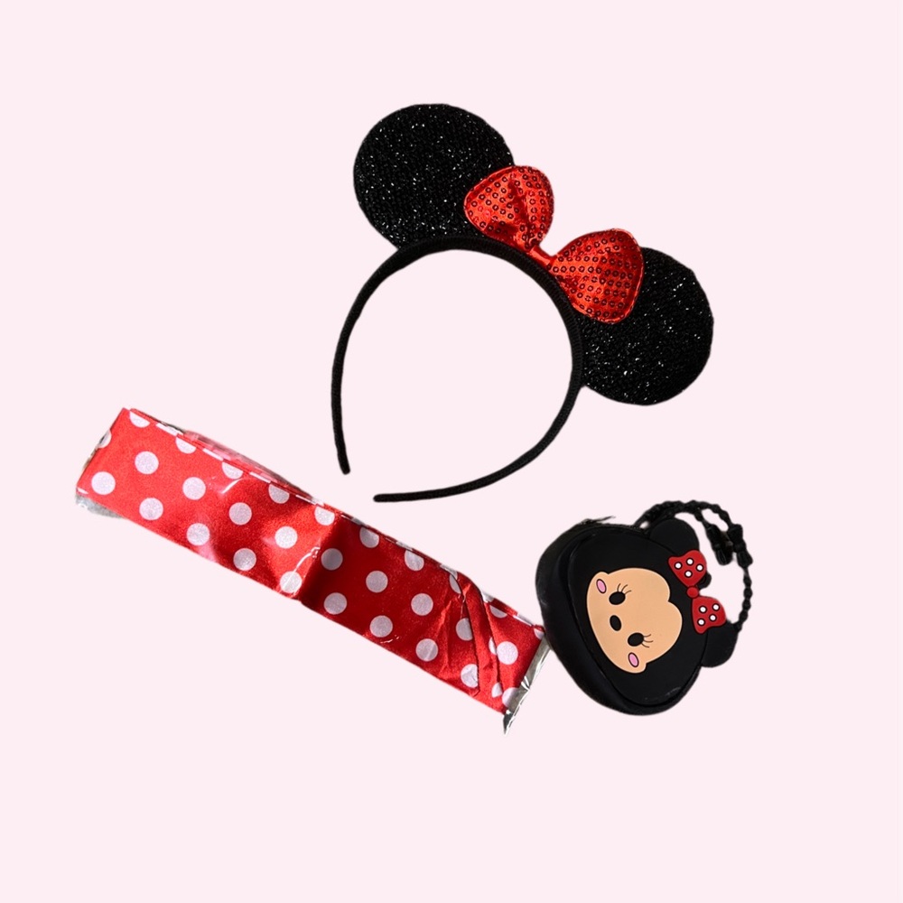 Minnie Mouse Ears Headband and Coin Purse Set